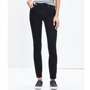 Madewell 9” High Rise Black Skinny Jeans